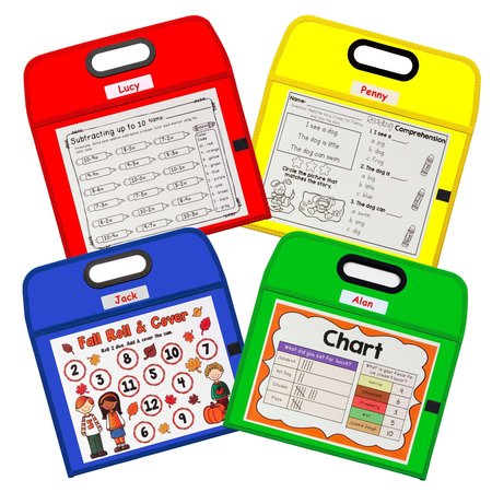 C-LINE PRODUCTS Reusable Portable Dry Erase Pocket, Assorted Primary Colors, 10 x 13, 16PK 40210-DS